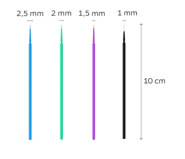 rozmiary aplikatorów do rzęs